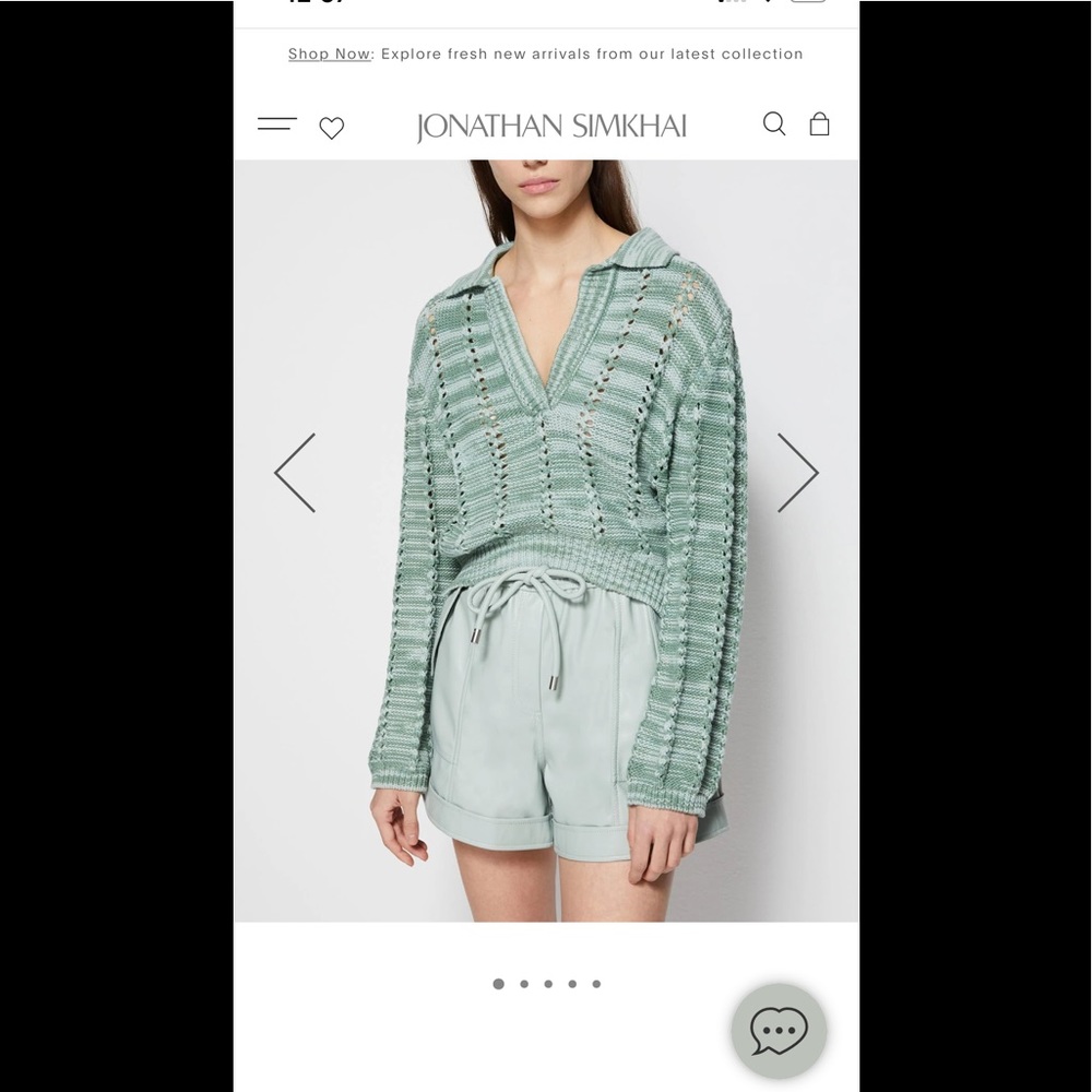Jonathan Simkhai Berenice Directional Rib Cotton Blend Sweater - Picture 2 of 7
